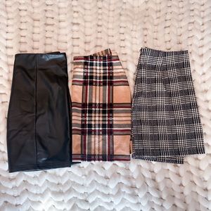 3 pck shein mini skirts
